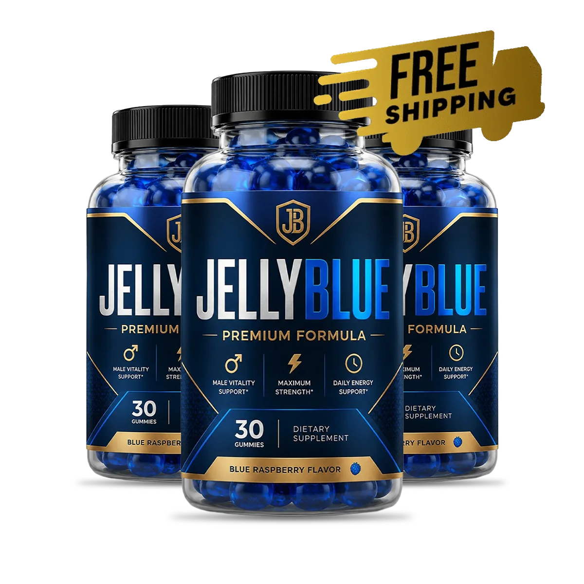 JellyBlue 3 bottle pack with a free shipping flash, a 90 day supply